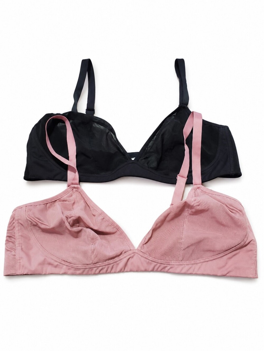 KNIX Mesh Deep V Bra 2 Pack Bundle Lot Wireless Pink & Black Women's XL, 38ABC